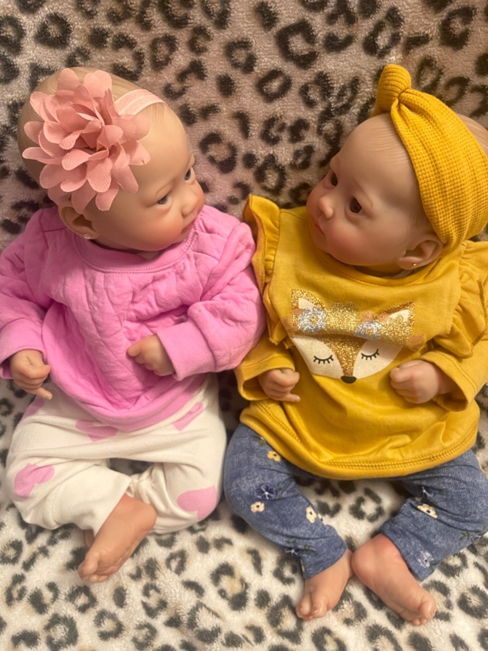 Reborn Cloth Body / Vinyl Limbs Twin Girls